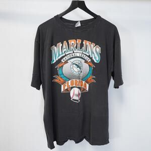 Men's XL Vintage Florida Marlins Single Stitch T-Shirt MLB